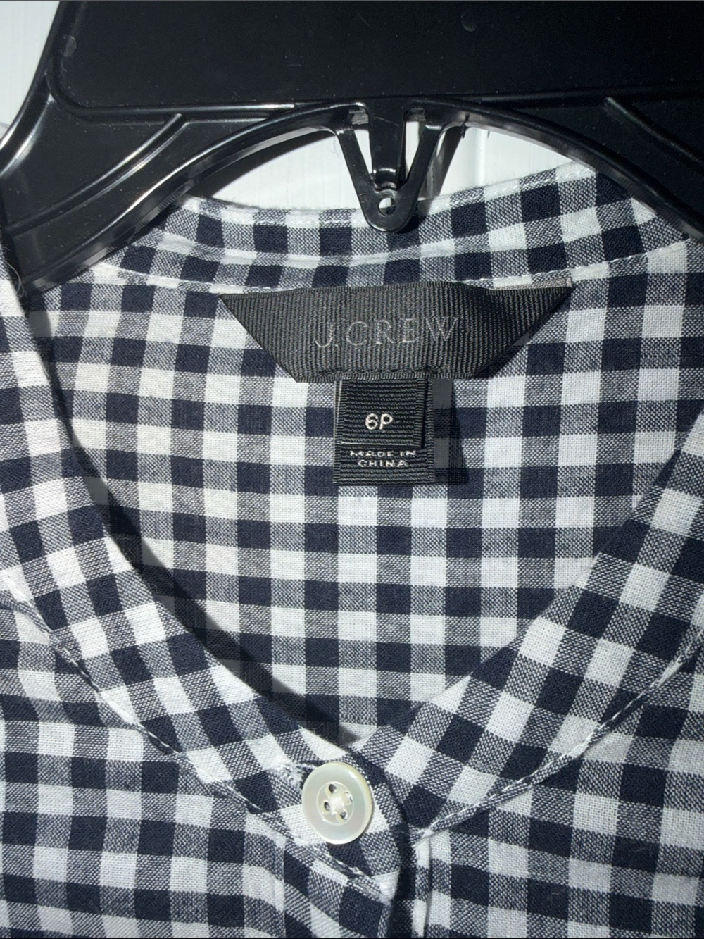 J. Crew Blue Gingham Short Sleeve Dress Size 6P - Picture 7 of 11